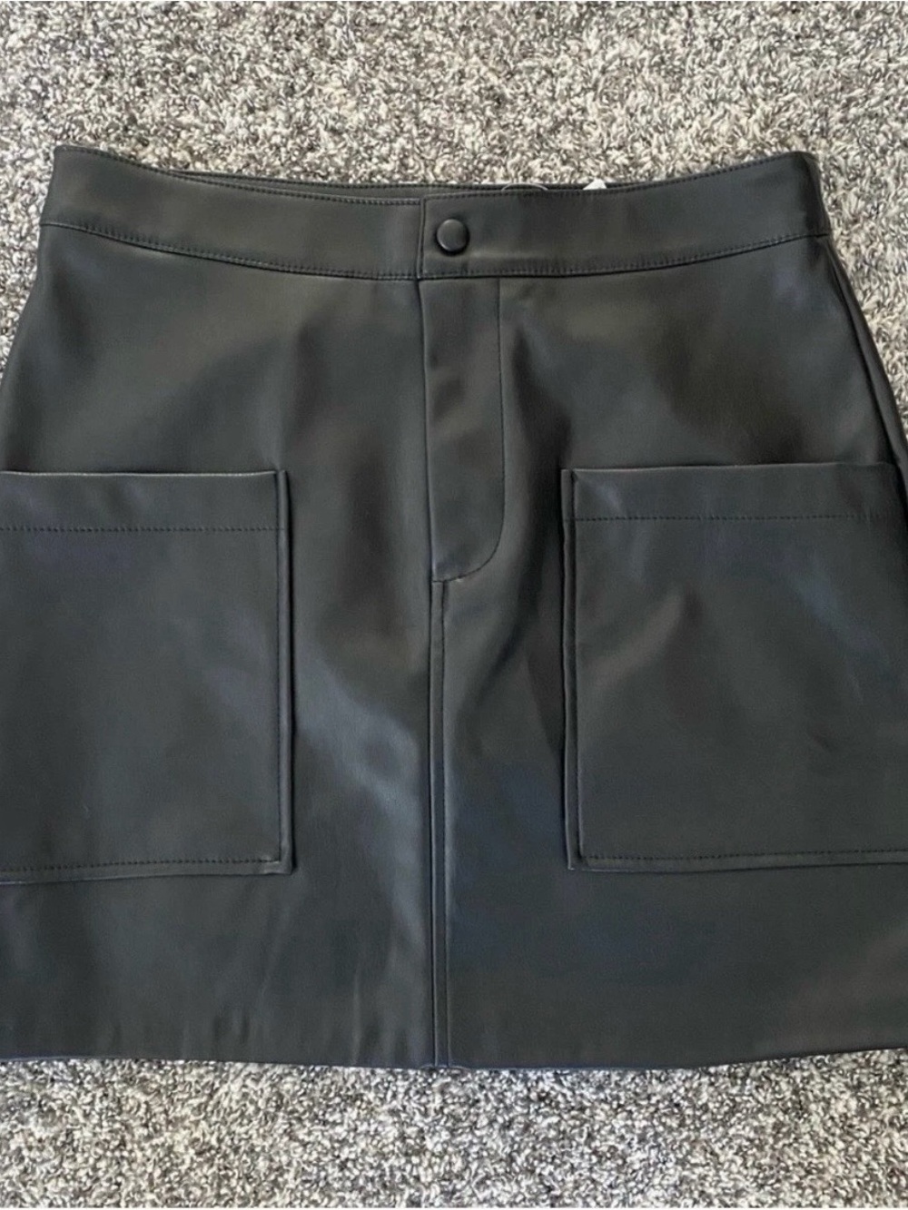 Steve Madden Faux Leather Mini Skirt Small Black High Waist Pocket NWT